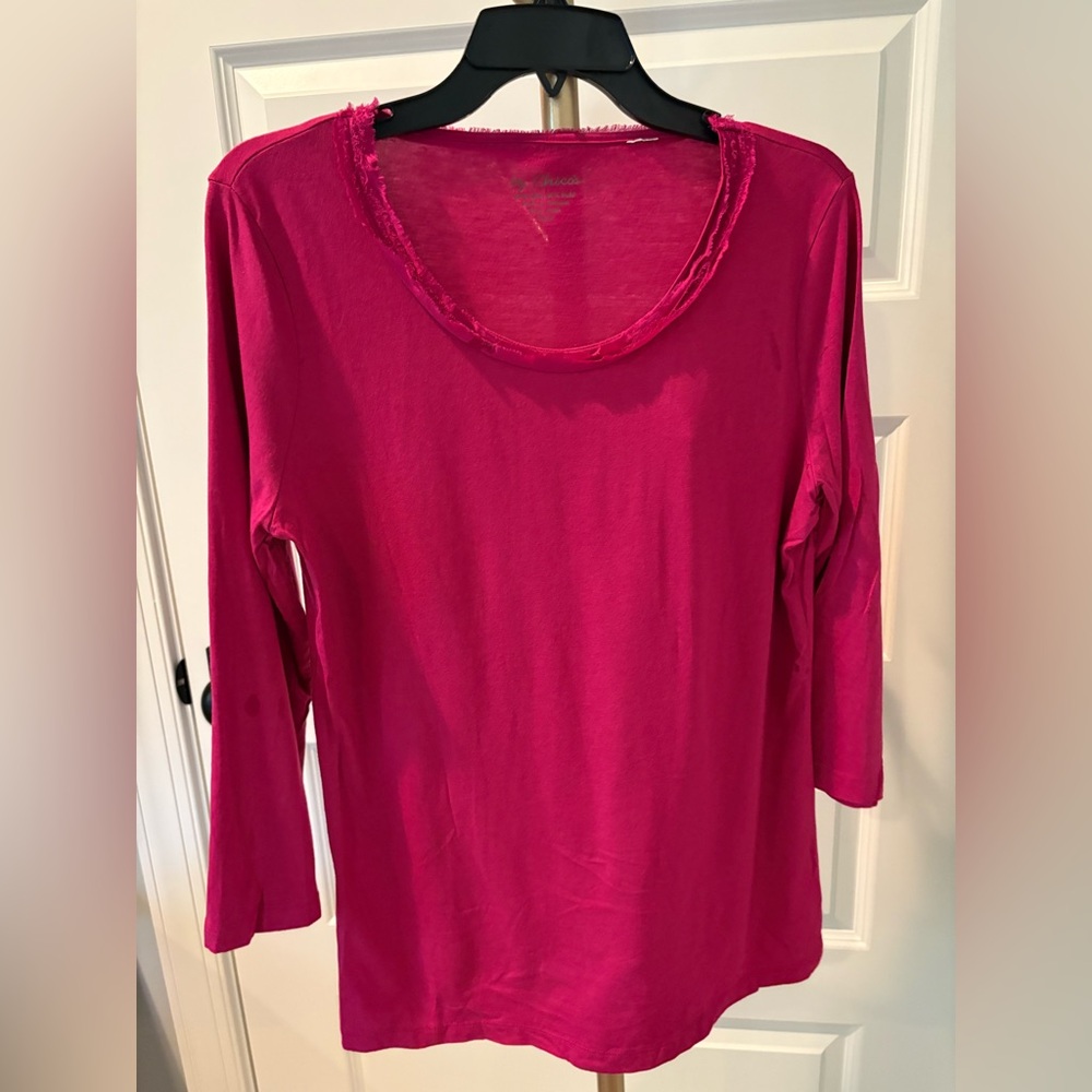 Chico's Pink 3/4 Sleeve T-Shirt